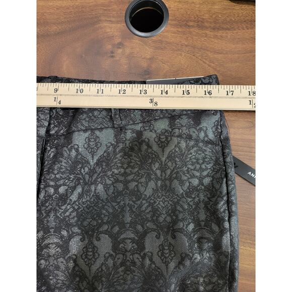 NWT Worthington Black Lace look Metallic thread Slim Fit Ankle Pants Sz 10 #477 - Picture 10 of 12
